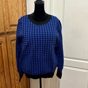 New LuLaRoe Black and Blue Patterned Sweater